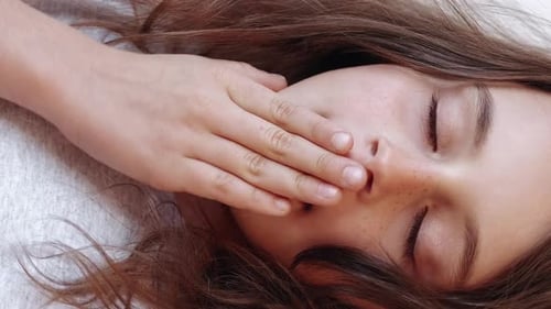 Vertical Sleepy Child Yawning Kid Exhausted Girl