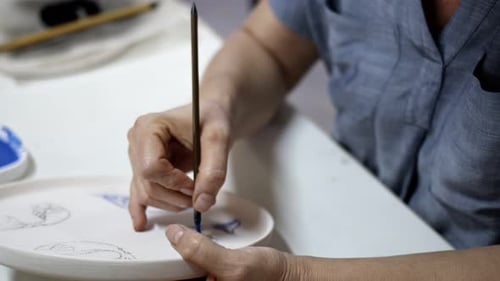 Working In A Ceramic Workshop And Tools 56