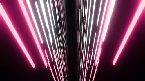 Futuristic Neon Light Speed Tunnel Loop Background