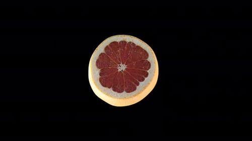 Ruby Red Grapefruit Half Spins on Black