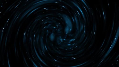 Abstract Blue Swirling Hyperspace Tunnel Background