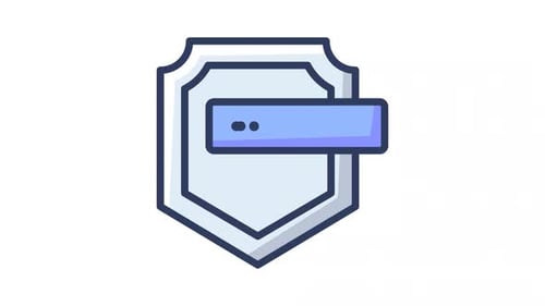 Animated Security Shield Icon with Password Input