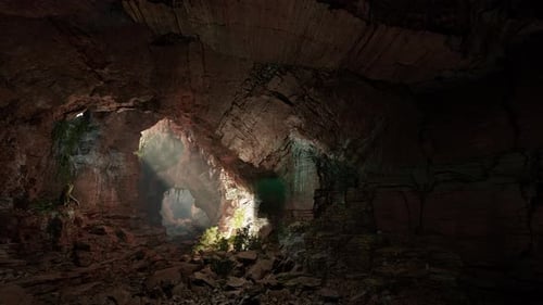A Cave Filled with Lots of Rocks and Water