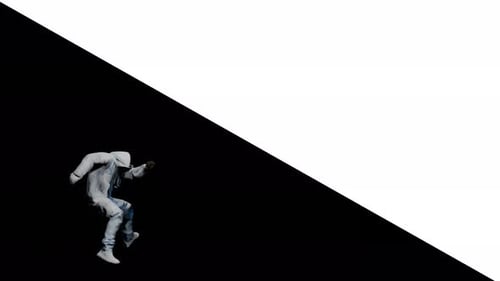 Animation of Breakdancer Doing Tricks with Copy Space for Text