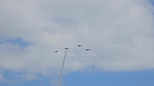 Airplanes Performing Formation Maneuver