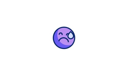 Animated Sad Emoji with Sweat Drop Icon