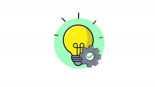 Animated Lightbulb Idea and Process Completion Icon