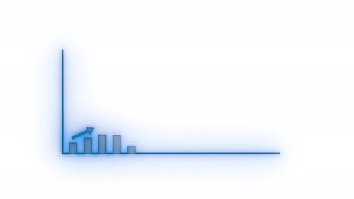 Animated Neon Blue Bar Graph with Upward Growth Trend