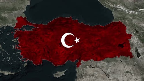 Modern Animated Map of Turkey with Flag Reveal