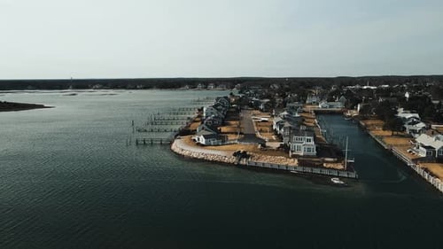 Coastal homes on the water in Cape Cod Massachusetts