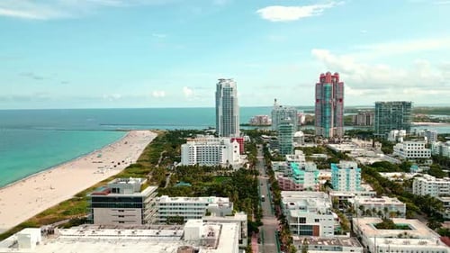 Aerial View of Miami Beach South Beach Miami Beach Skyline Miami Cityscape Aerial View Top View of