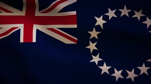 Cook Islands Flag Realistic Waving Animation