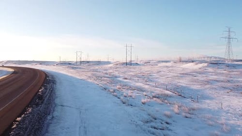 Snowy Power Grid in the Heart of Winter