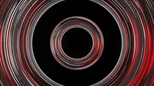 VJ Loop In HD auf rotem und weißem Neonringhintergrund