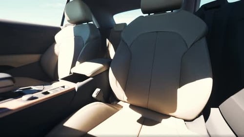 Smooth Camera Pan Luxury Car Interior