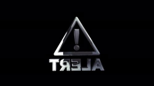 Alert warning metal symbol loop rotating