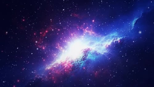 Vibrant Cosmic Nebula with Twinkling Stars Background