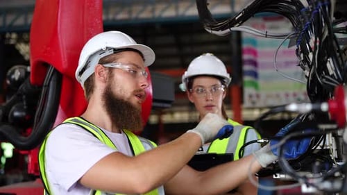 Technology industry innovation, people with tech Innovation with technological progress business.