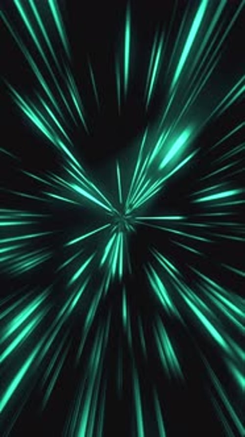 Looped animation. Abstract stream of blue light tunnel. Vertical video