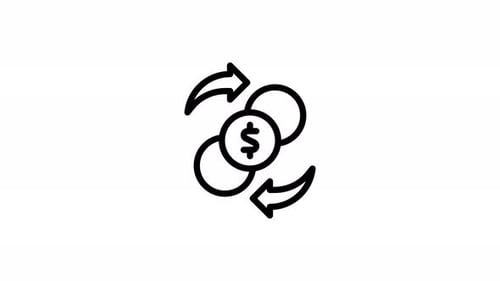 Animated Financial Exchange Icon for Business Concepts