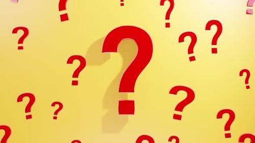 Animated Red Question Marks on Yellow Background