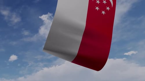 Drone Pulling Singapore Flag