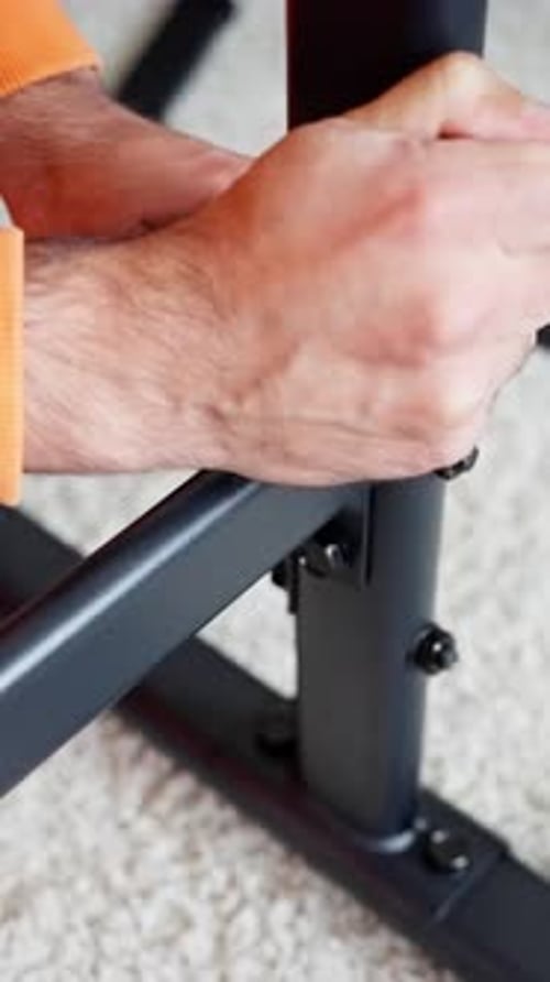 Tool Adjustment Demonstration Handyman Tightening Bolt with Wrench Precise Wrench Use Securing