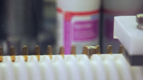 Close Up of Pharmaceutical Pill Filling Machine