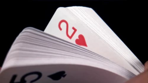 Close Up of Playing Cards Being Shuffled