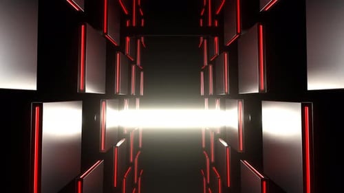 White And Red Vertical Abstract Neon Strobe Background Vj Loop In 4K