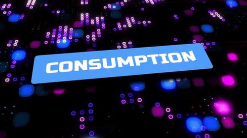Consumption Waving Typography on Futuristic Digital Technology Background
