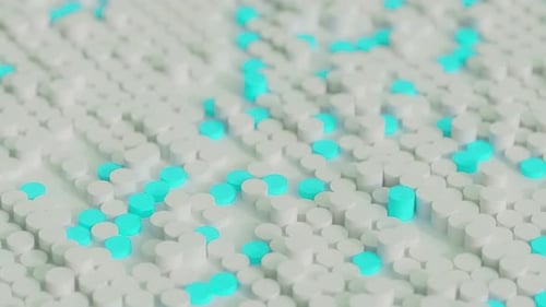 Dynamic Geometric Cylinders Waving Up Down Animation