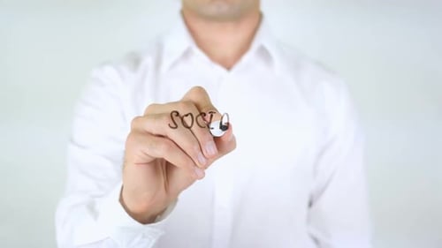 Social Marketing Cloud, Man Writing on Glass
