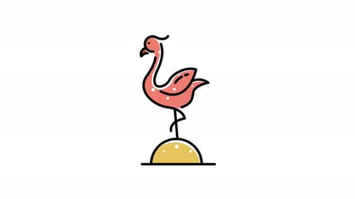Animated Decorative Flamingo Standing Icon