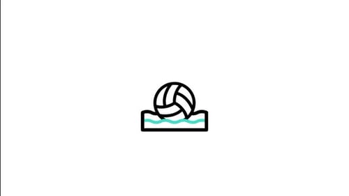 Animated Flat Design Volleyball in Water Icon
