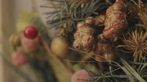 Close Up of Christmas Decorations at Home