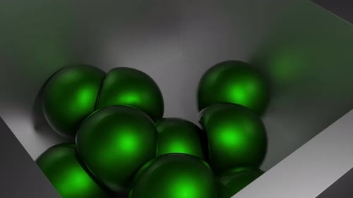 3D balls fall into box