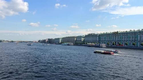 View of the Neva River Against the Background of the Hermitage in St Petersburg