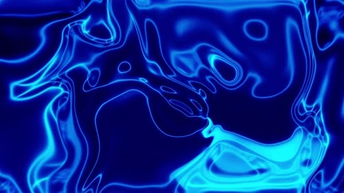 Abstract Blue Neon Fluid Glowing Waves Loop Background