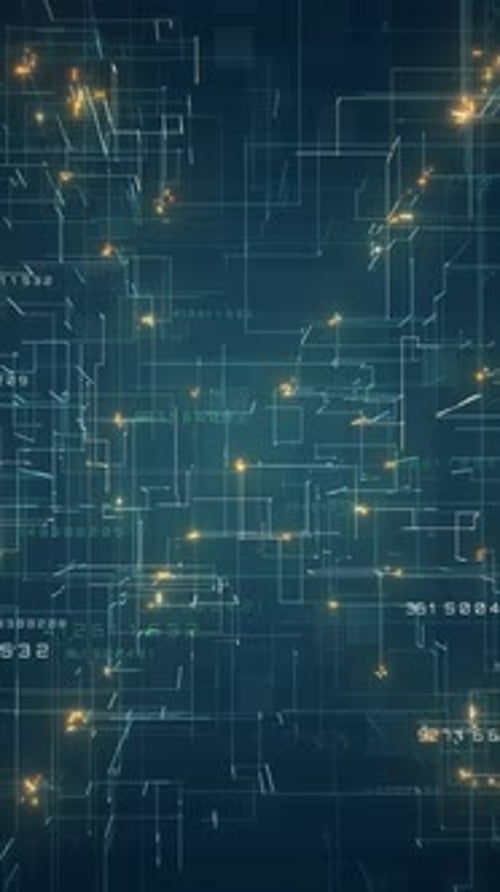Vertical Futuristic Digital Network Data Background Loop