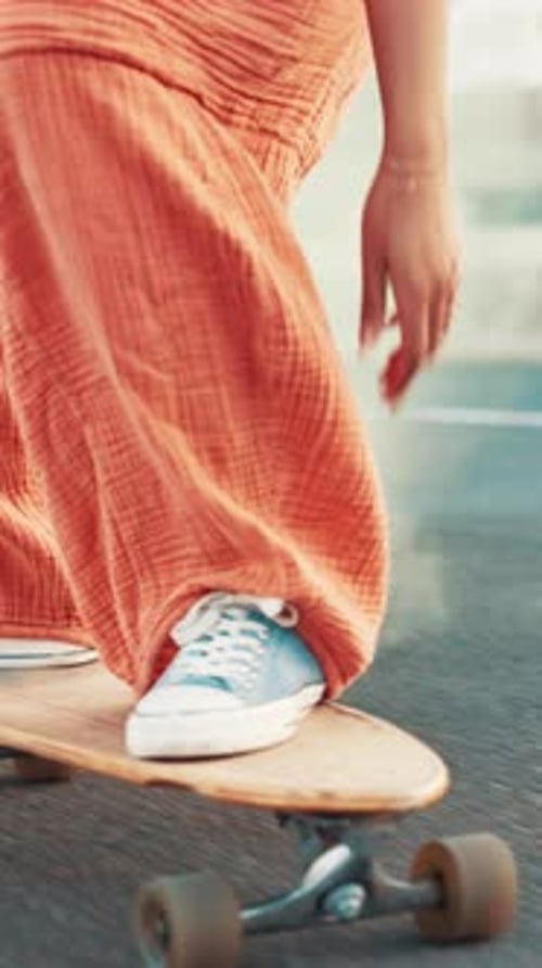 Legs, skateboard and flare with smoke on road in city with speed, extreme sports