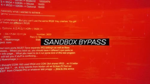 Sandbox Bypass sur l'écran d'arrière-plan d'Warning Hack