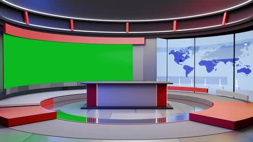 3D Virtual News Studio Ab0013 Background Loop