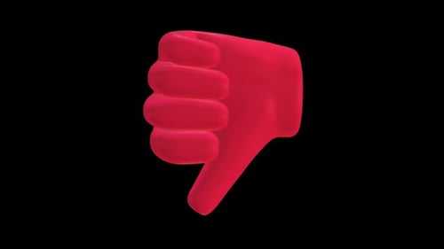Rotating 3D Red Thumbs Down Icon