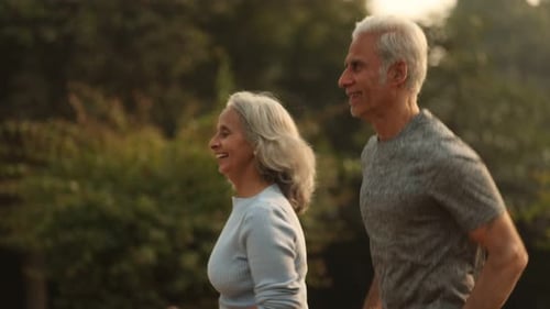 Active Seniors Enjoy Morning Jog in the Park