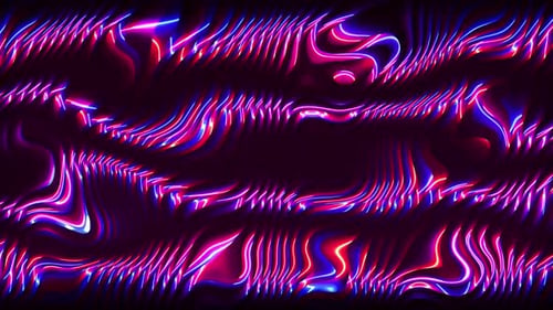 Abstract Neon Wavy Lines Dynamic Motion Background