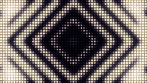 Patrón geométrico pulsante en una enorme pared de luz