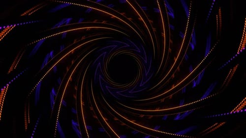 Purple And Orange Spiral Neon Ribbon Background Vj Loop In 4K