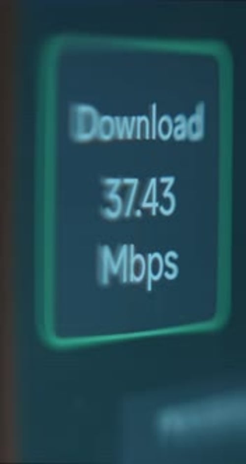 Digital Download Speed Counter Display Animation
