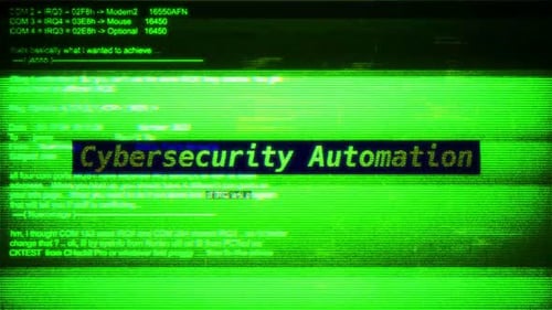 Automatización de la ciberseguridad en la pantalla digital Mensaje en las pantallas de las computadoras